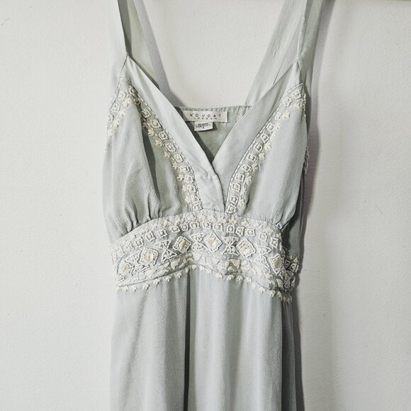 Nougat London 100% Silk Beaded Dress Size 2 US 6 Fairycore Whimsy Feminine - Picture 3 of 6